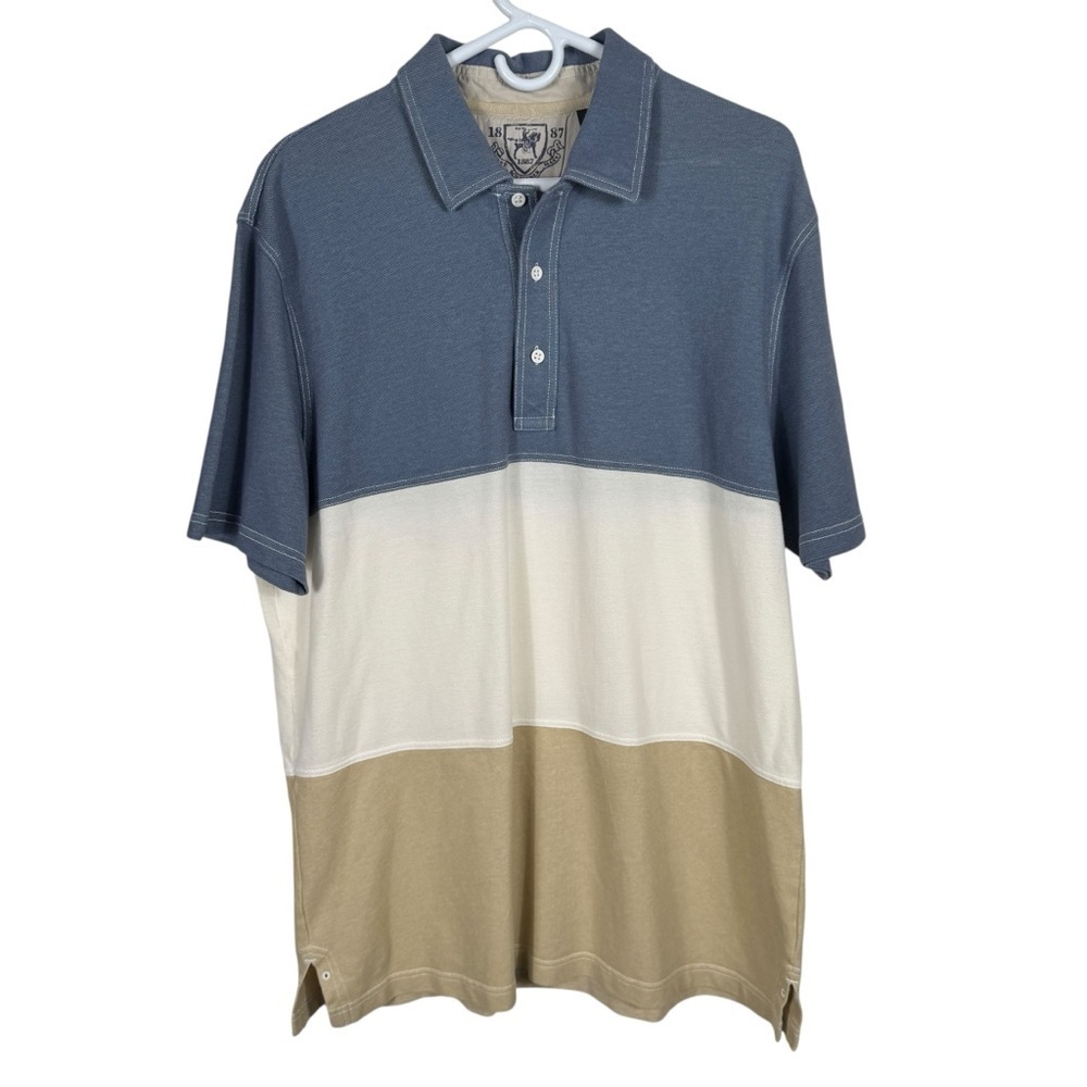 Hart Schaffner Marx Colorblock Short Sleeve Polo Shirt, Size XL